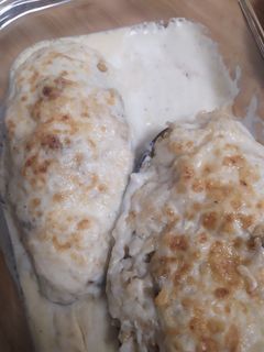 Una foto de Berenjenas rellenas de arroz con bechamel