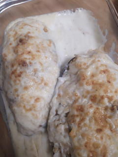 Una foto de Berenjenas rellenas de arroz con bechamel
