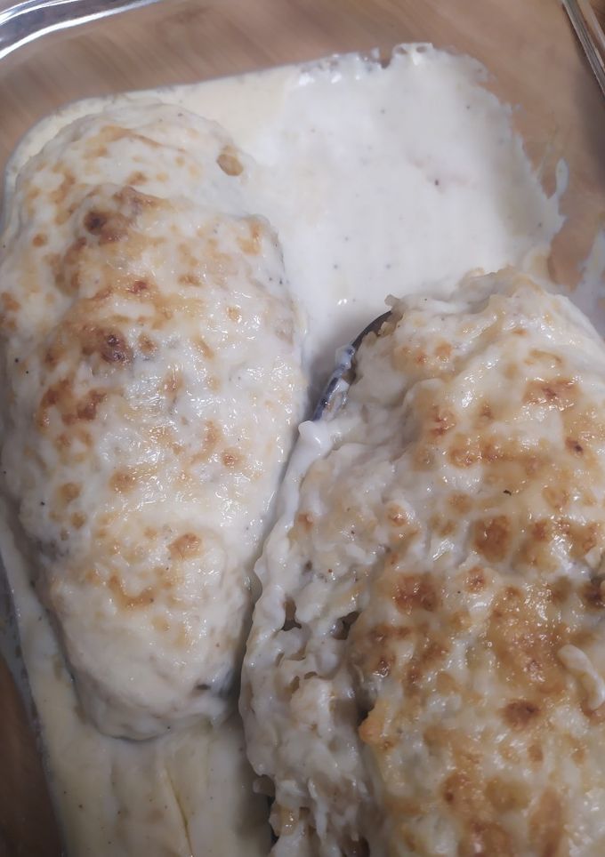 Una foto de Berenjenas rellenas de arroz con bechamel
