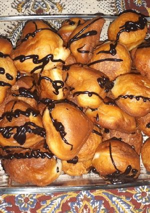 عکسی از دستور دونات با کرم‌ گاناش