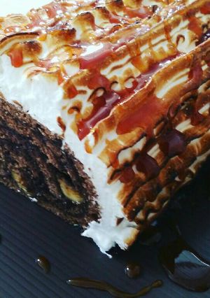 Foto resep Baked roll cake caramel sauce