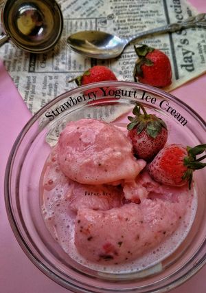 Foto resep Strawberry Yogurt Ice Cream