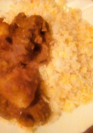 A picture of Biryani stew and rice.