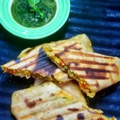 Multigrain sprout paneer grilled wrap A picture of Multigrain sprout paneer grilled wrap.