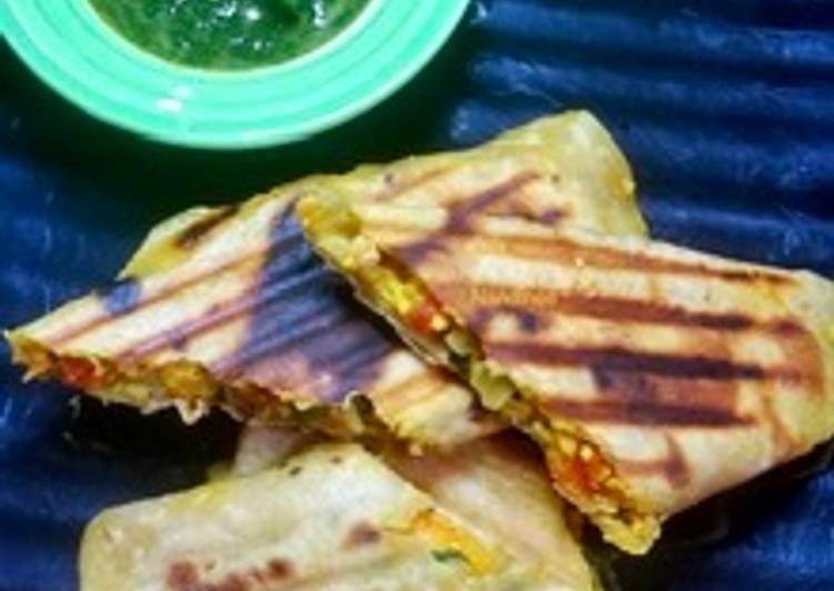 Easiest Way to Prepare Quick Multigrain sprout paneer grilled wrap