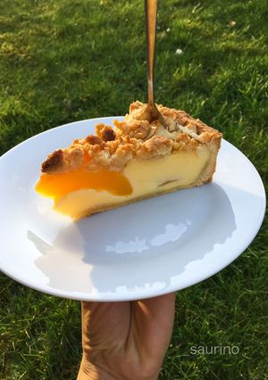 Pfisich-Pudding-Streuselkuchen Rezepthauptbild