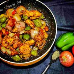 A picture of Chilli chicken (dry).
