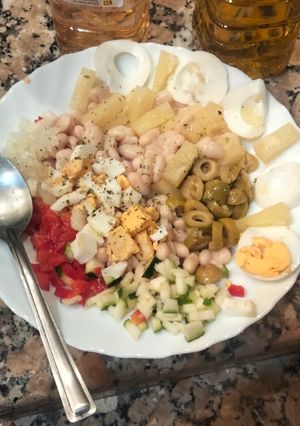 Una foto de Alubias con Piña, inspiradas en otra receta vista