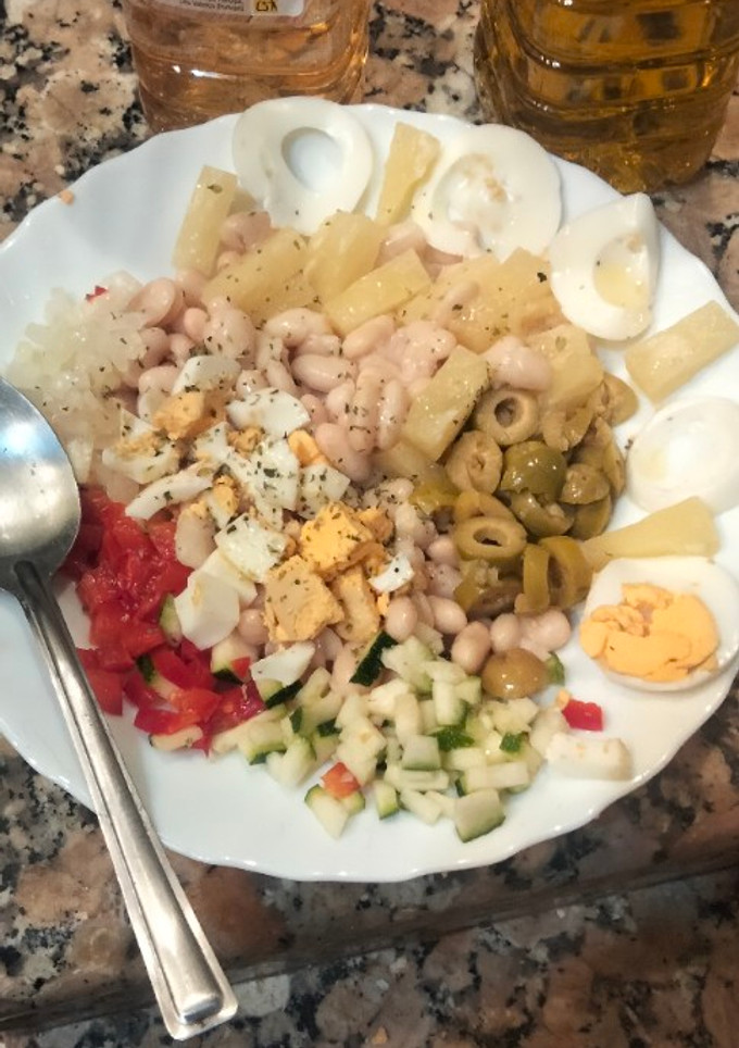 Una foto de Alubias con Piña, inspiradas en otra receta vista