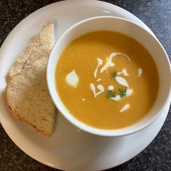 A picture of Butternut squash soup.