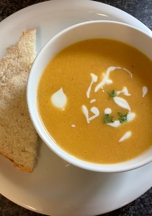 A picture of Butternut squash soup.