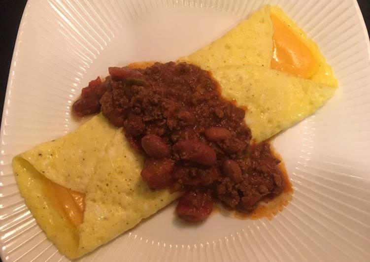 Easiest Way to Make Homemade Chili-n-cheese Omelette