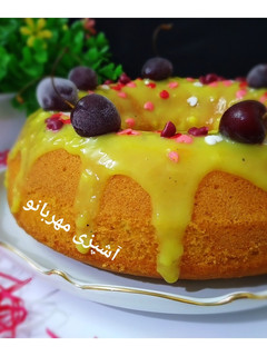 عکسی از دستور کیک زعفران،هل و گلاب