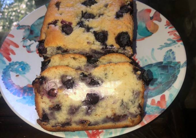 Cream cheese stuffed blueberry loaf