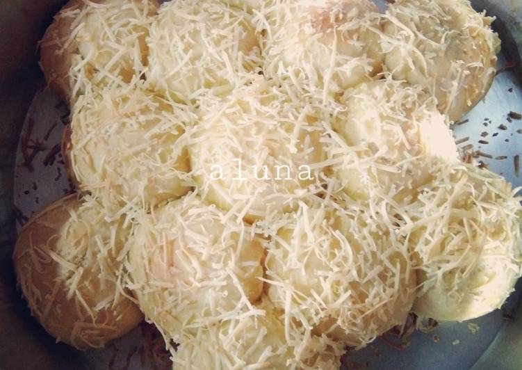 Cara Membuat Roti sobek kura-kura keju Irit Anti Gagal