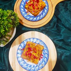 A picture of Hyderabadi toast chat 🇮🇳🇮🇳.