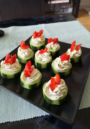 A picture of Cucumber bites.