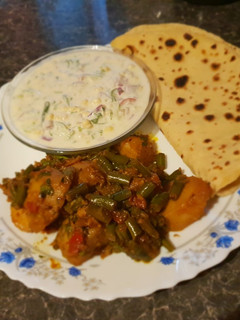 Indiai,zöldbab burgonya egytálétel(Aloo Faliyan ki sabji) recept fotója