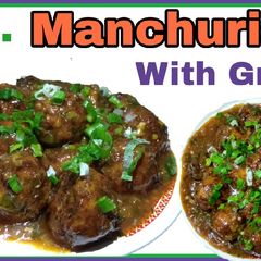 A picture of Manchurian recipe with Gravy.
