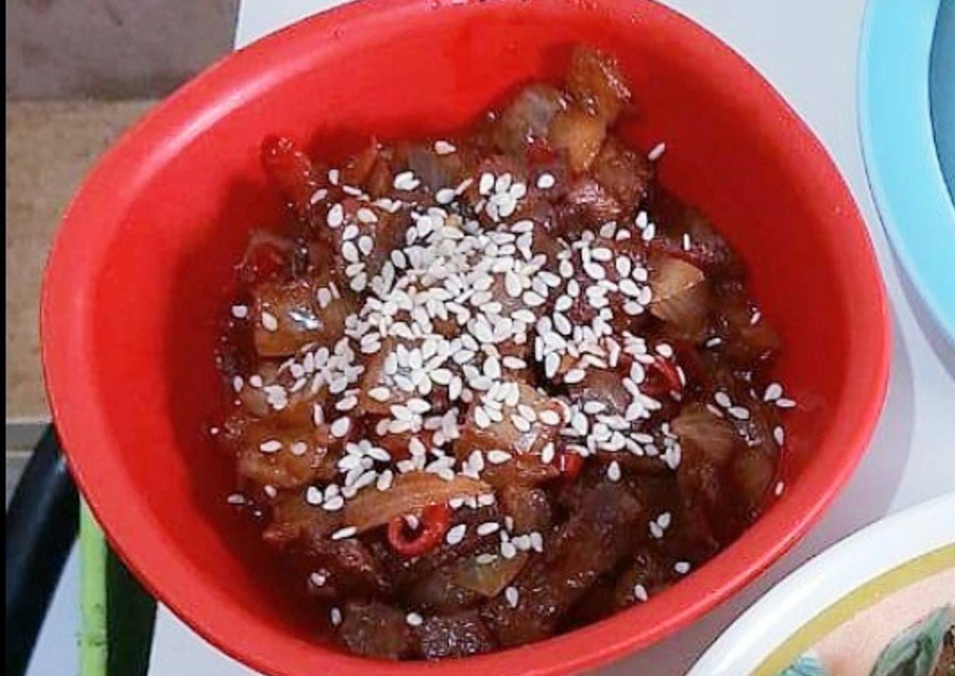 Bacon Tumis Saus Pedas