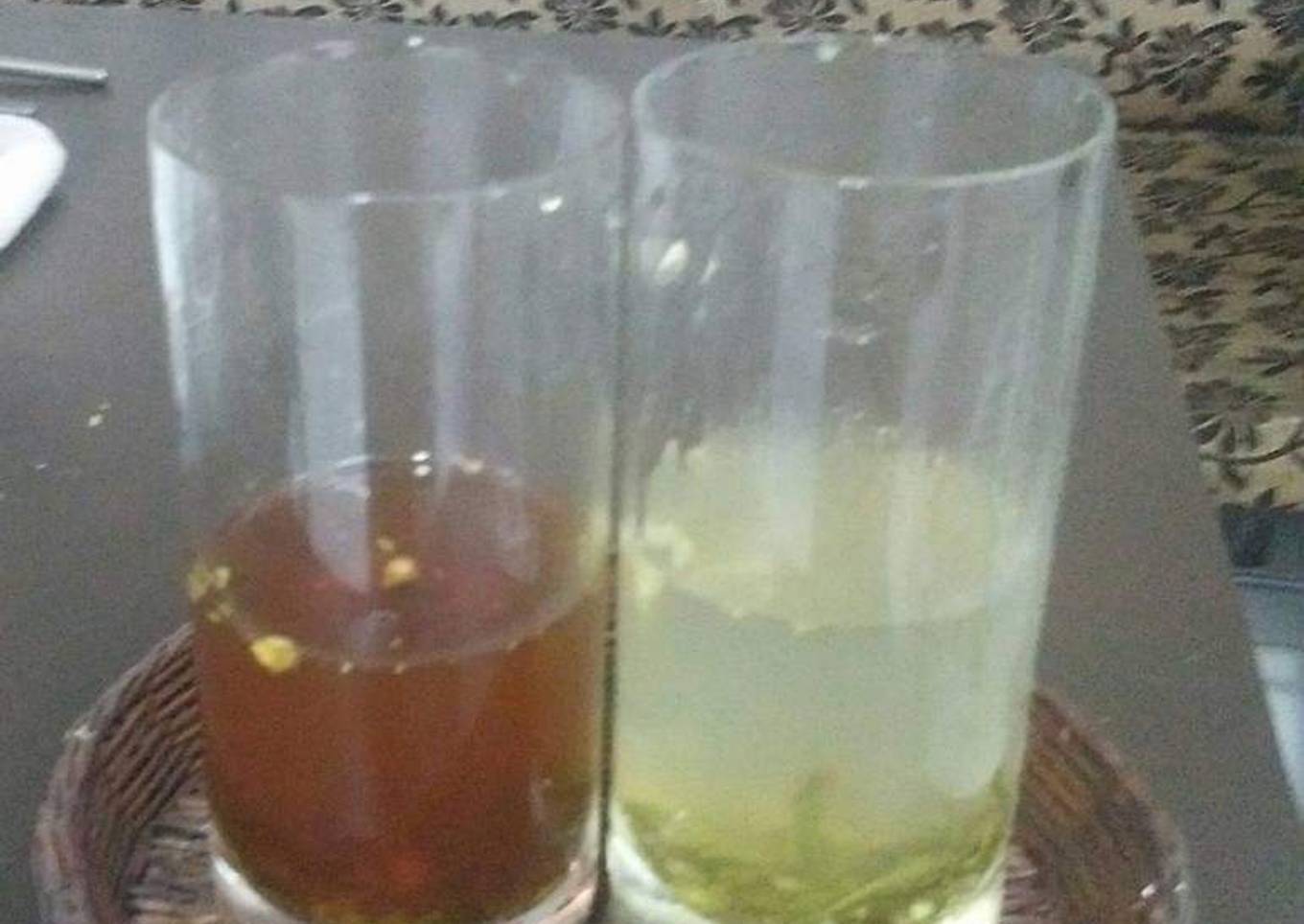 Black tea and Green tea with Ginger