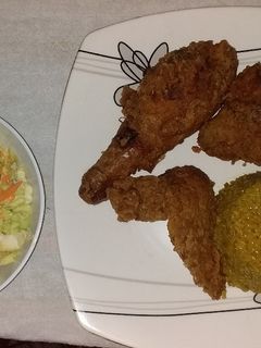صورة لوصفة دجاج بخلطة كنتاكي احلى من المحلات وأرز الريزو بأسهل طريقه 👌👌💜