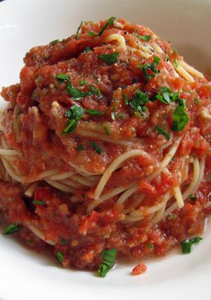 A picture of Cold ‘Gazpacho’ Spaghetti.