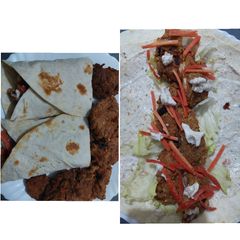 A picture of Crispy Chicken Tortilla Roll (w/ white sauce).