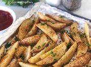 A picture of crispy potato wedges