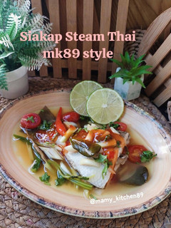 Gambar Ikan Siakap Stim/Rebus Thai mk89 Style 🇹🇭