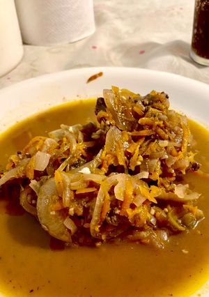 Una foto de Hígado encebollado (diferente)
