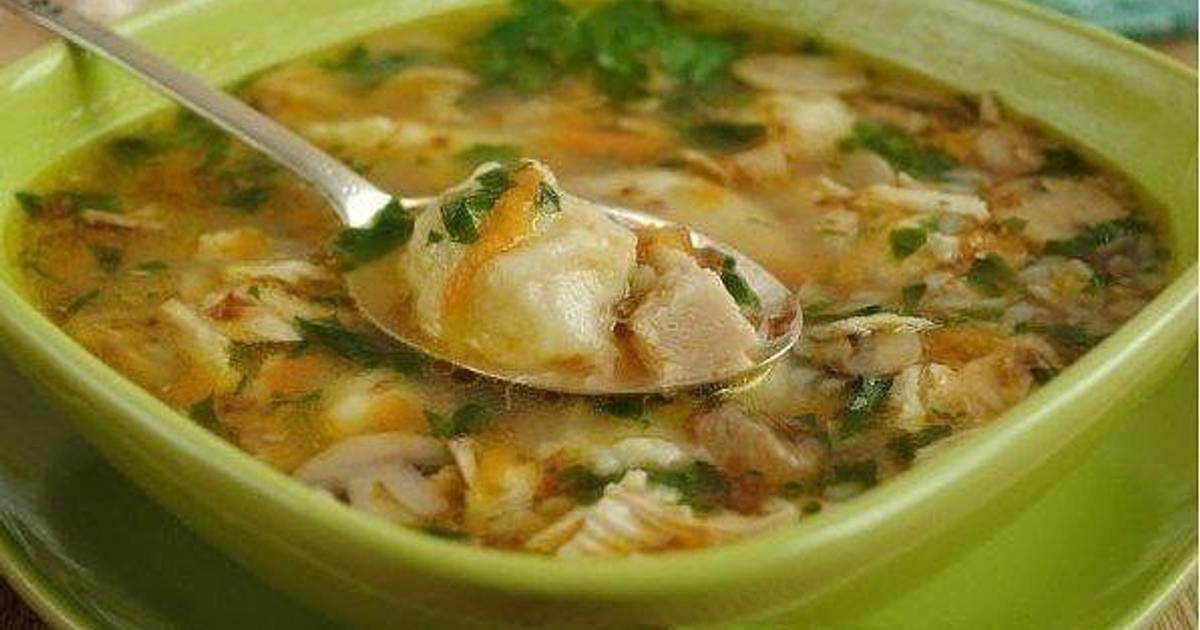 суп гречневый с клецками и грибами