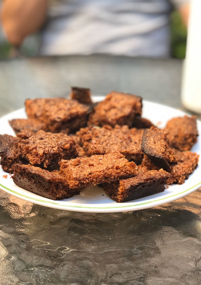 Una foto de Brownie de chocolate y banana