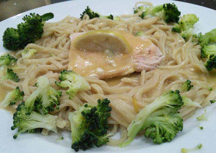 Steps to Prepare Homemade Salmon and Noodles