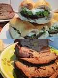 Sándwich mechada chilena en marraqueta