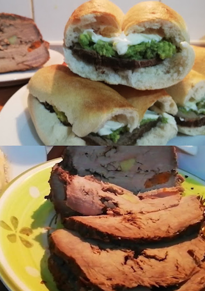 Una foto de Sándwich mechada chilena en marraqueta