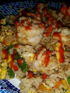 A picture of Brad's prawn fried rice.