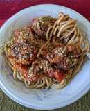 Spaghetti con albóndigas de lentejas (vegano)