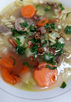 Foto resep Soup daging makaroni