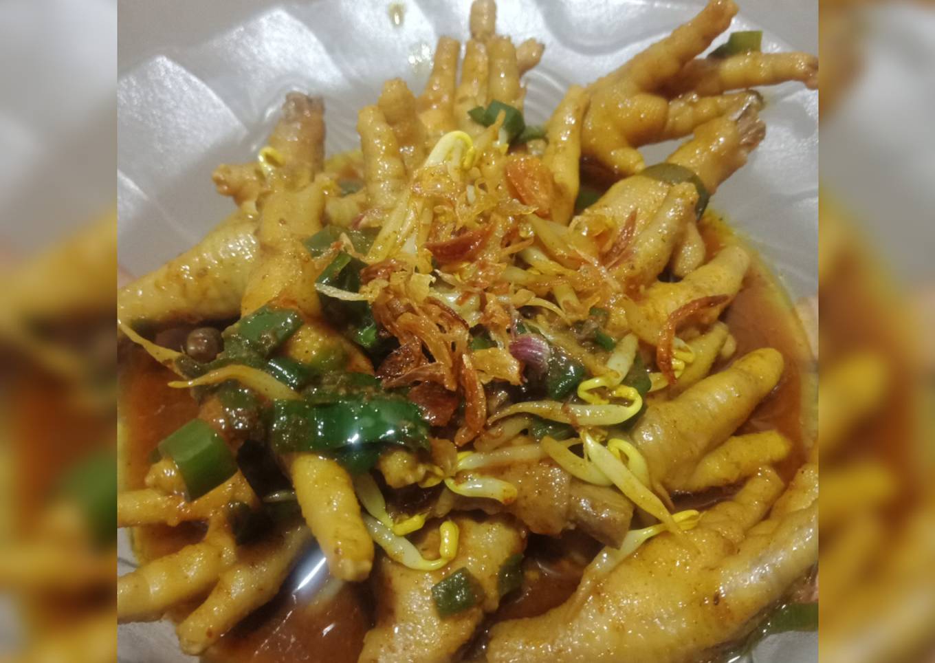 Ceker bumbu teriyaki pedas manis