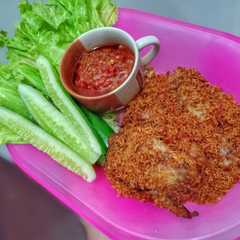 A picture of Ayam goreng serundeng.