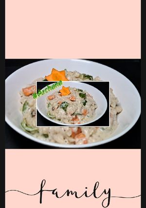 A picture of (white sauce pasta) 😋.
