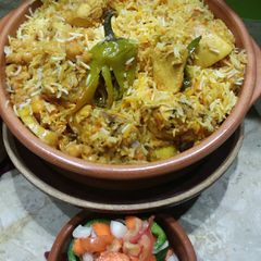 A picture of Chicken or safaid chano ka pulao #cookpadApp #kobab.