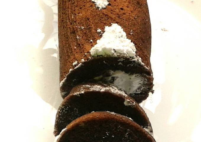 5 minute cake in frying pan(Swiss roll)