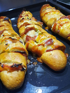 Töltött fokhagymás bagett recept fotója
