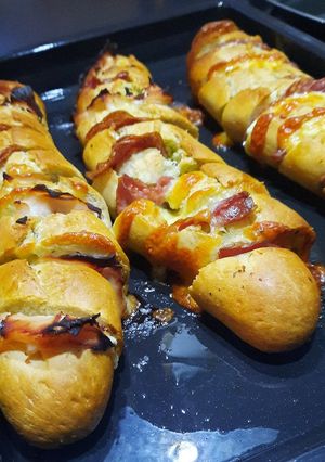 Töltött fokhagymás bagett recept fotója