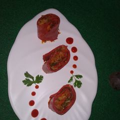 Stuffed Beetroot Chilla A picture of Stuffed Beetroot Chilla.
