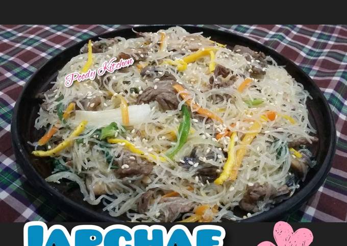 Japchae dengan Bihun Jagung