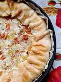 Torta salata con zucca, porri e ricotta