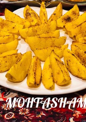 عکسی از دستور سیب زمینی تنوری (roast potatoes)
